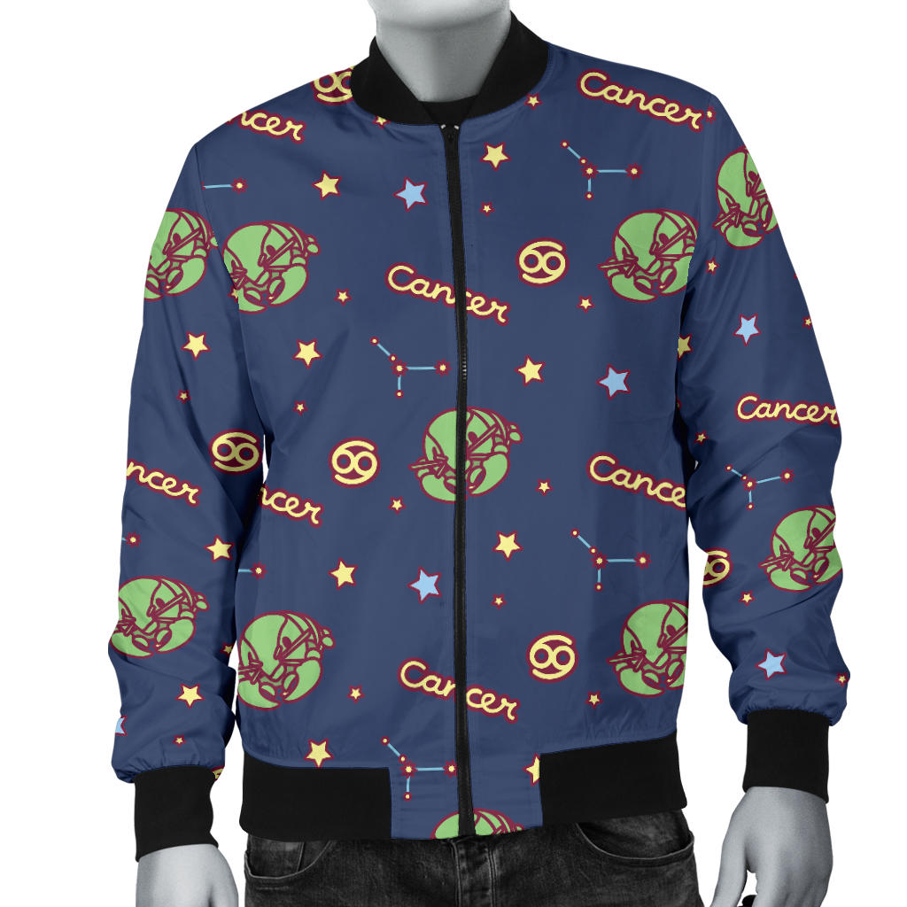 Cancer Zodiac Pattern Print Design 03 Men Bomber Jacket