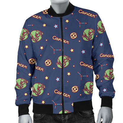 Cancer Zodiac Pattern Print Design 03 Men Bomber Jacket