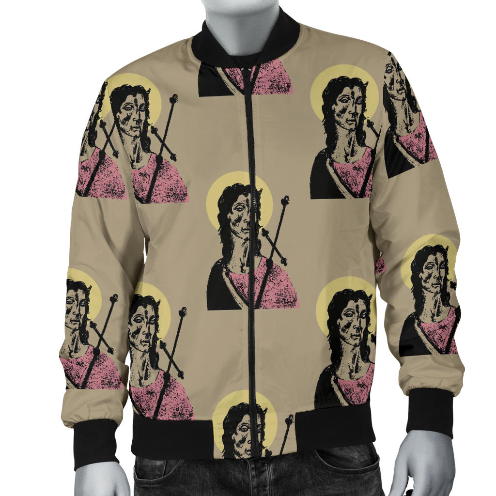 Christian Pattern Print Design 04 Men Bomber Jacket
