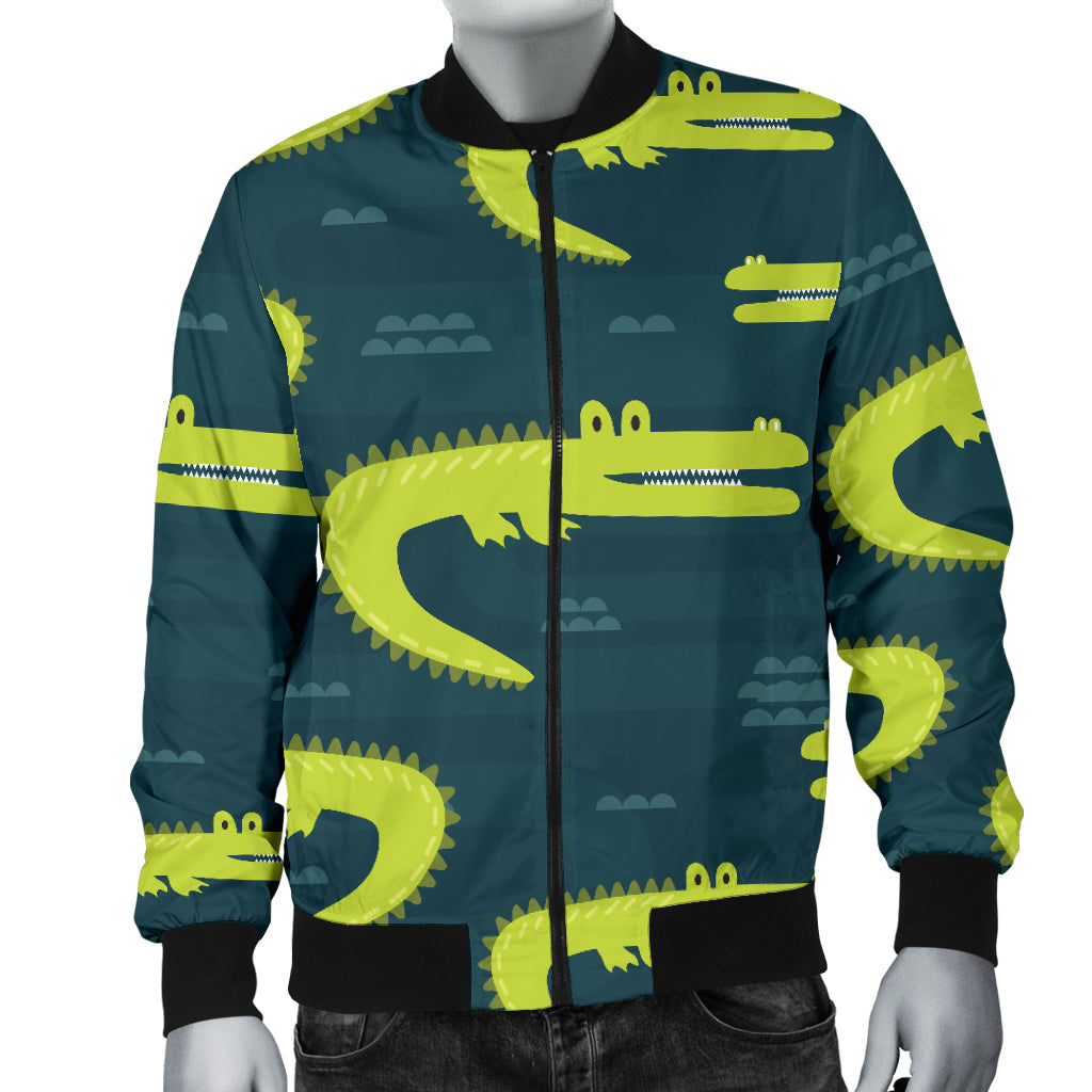 Alligator Pattern Print Design 03 Men Bomber Jacket