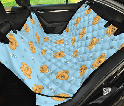 Pomeranians Pattern Print Design A03 Rear Dog Car Seat Cover Hammock