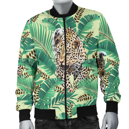 Leopard Pattern Print Design 03 Men Bomber Jacket