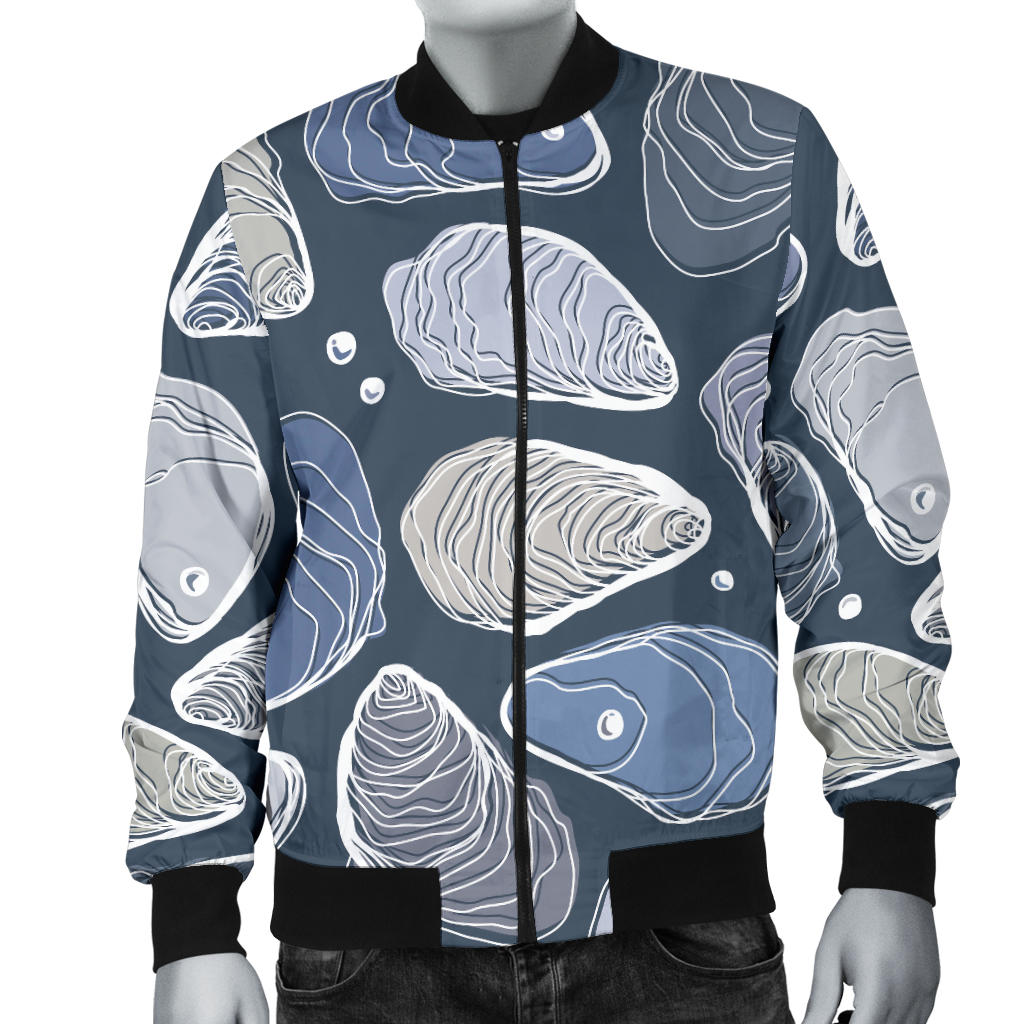 Oyster Pattern Print Design 02 Men Bomber Jacket