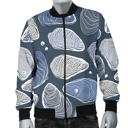 Oyster Pattern Print Design 02 Men Bomber Jacket