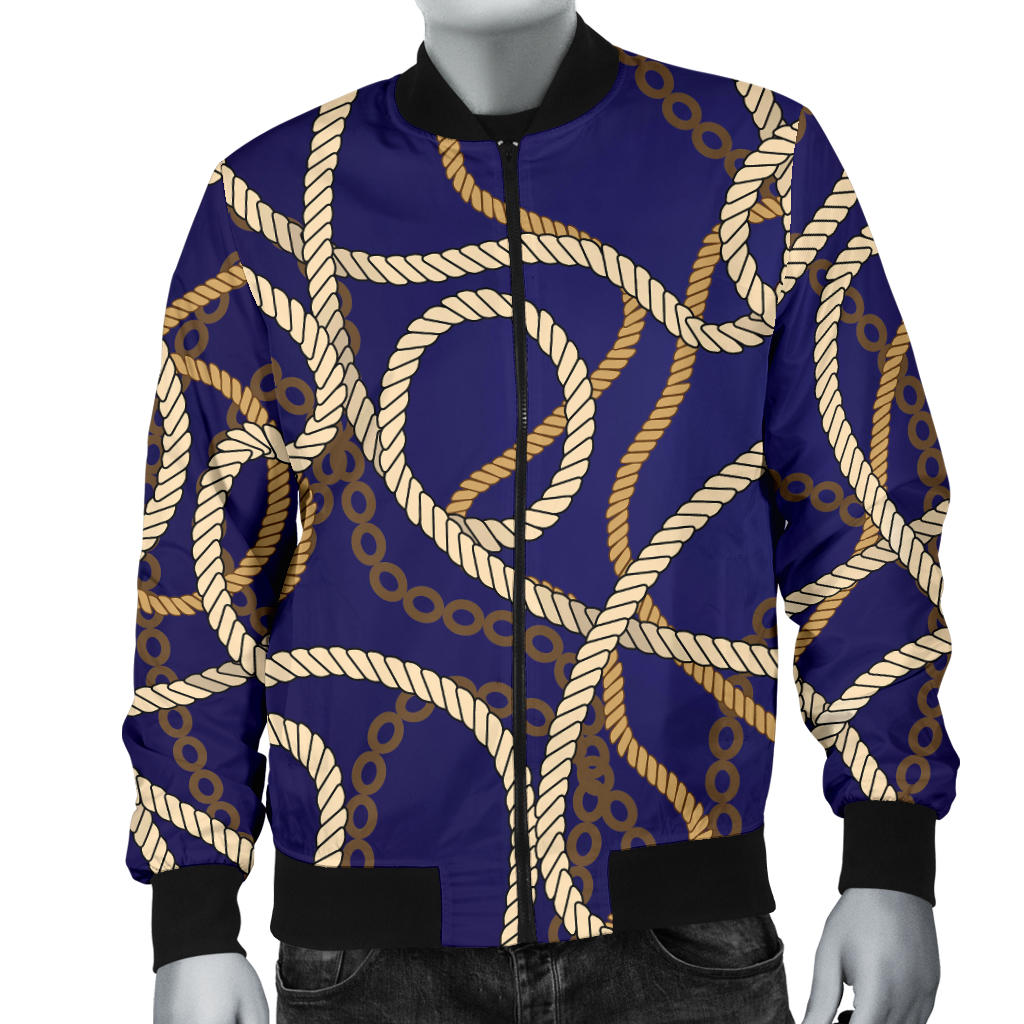 Rope Pattern Print Design A01 Men Bomber Jacket