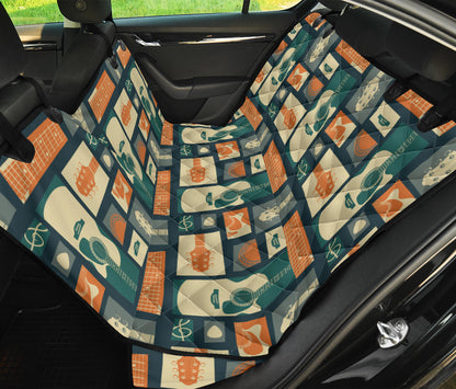 Acoustic Guitar Pattern Print Design 02 Rear Dog Car Seat Cover Hammock
