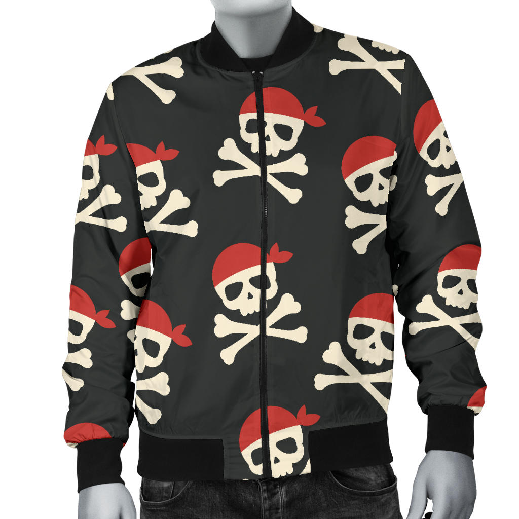 Pirate Pattern Print Design A04 Men Bomber Jacket