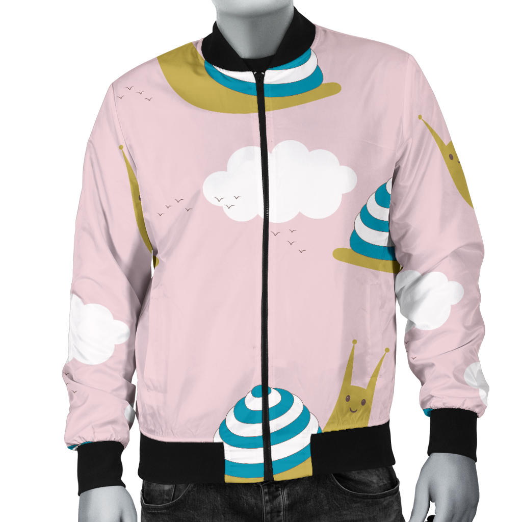 Snail Pattern Print Design 02 Men Bomber Jacket