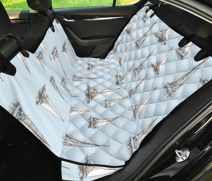 Sailing Ships Pattern Print Design A01 Rear Dog Car Seat Cover Hammock