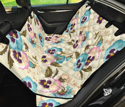 Pansy Pattern Print Design A02 Rear Dog Car Seat Cover Hammock