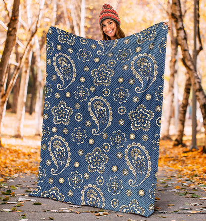 Jean Paisley Pattern Print Design 01 Premium Blanket