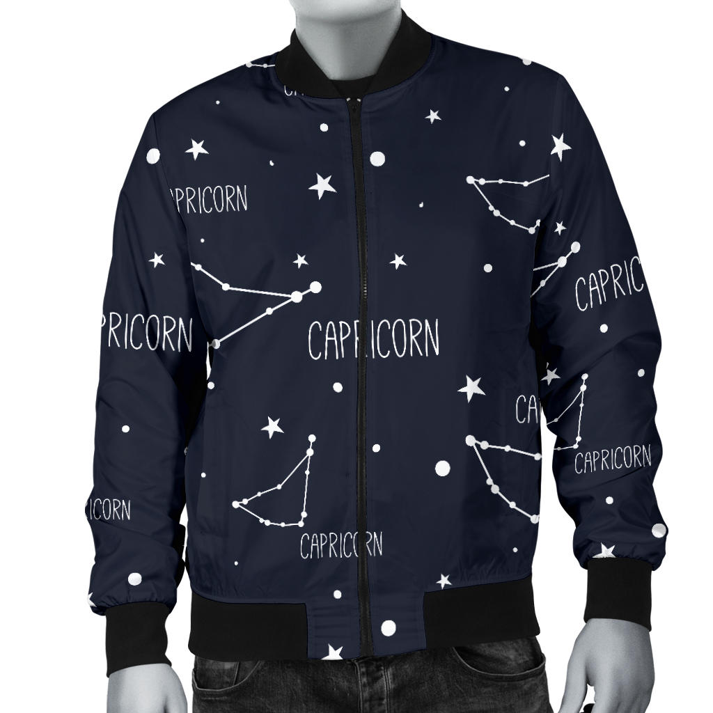 Capricorn Zodiac Pattern Print Design 01 Men Bomber Jacket