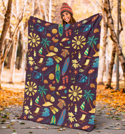 Aloha Hawaii Pattern Print Design 01 Premium Blanket