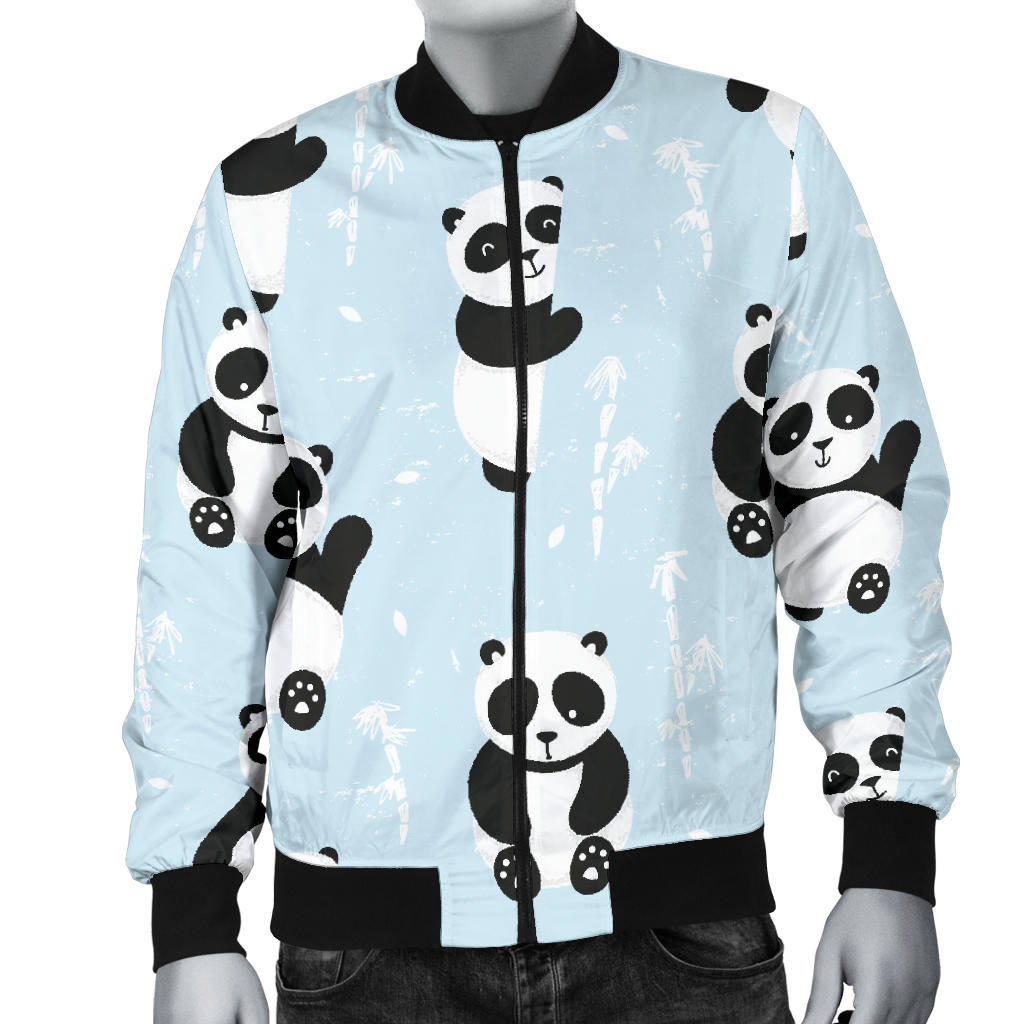 Panda Pattern Print Design A01 Men Bomber Jacket