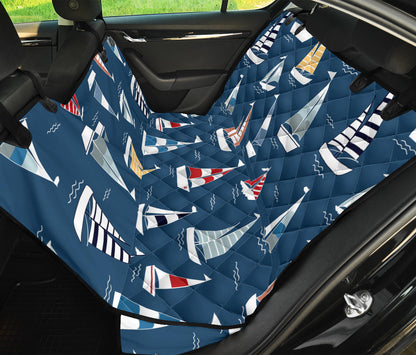 Sailing Ships Pattern Print Design A04 Rear Dog Car Seat Cover Hammock