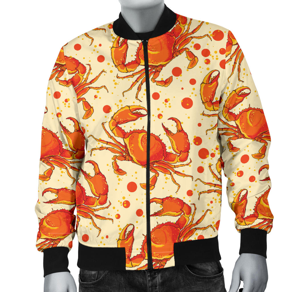 Crab Pattern Print Design 01 Men Bomber Jacket