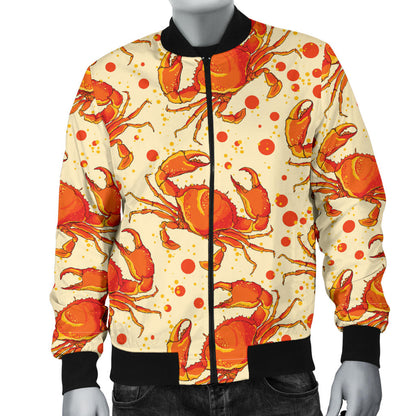 Crab Pattern Print Design 01 Men Bomber Jacket