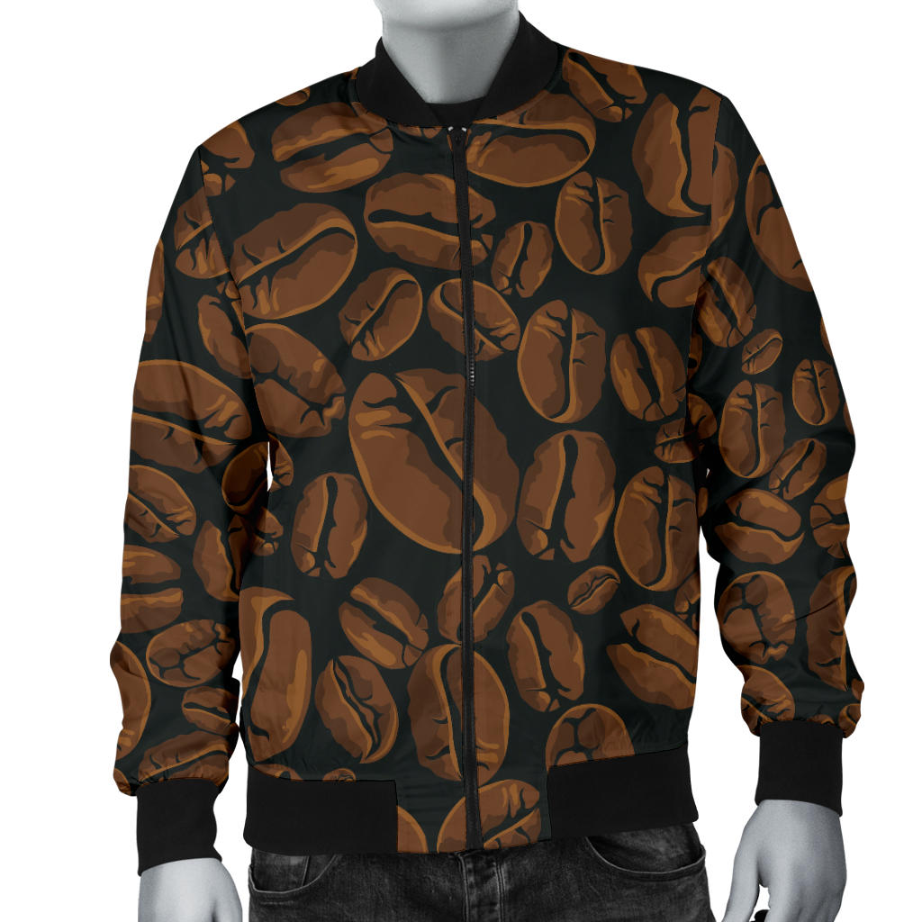 Coffee Pattern Print Design 01 Men Bomber Jacket
