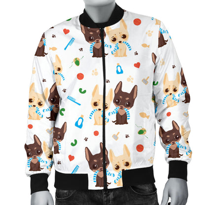 Chihuahua Pattern Print Design 06 Men Bomber Jacket