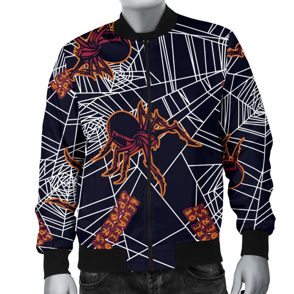 Tarantula Spiderwebs Pattern Print Design 01 Men Bomber Jacket