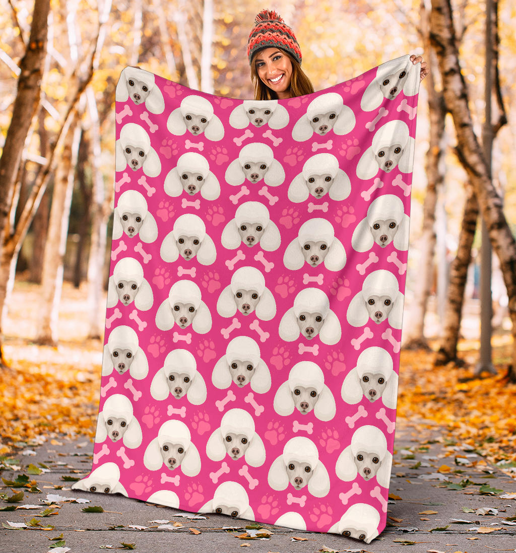 Poodle Pattern Print Design A04 Premium Blanket