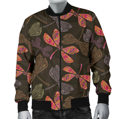 Dragonfly Pattern Print Design 02 Men Bomber Jacket