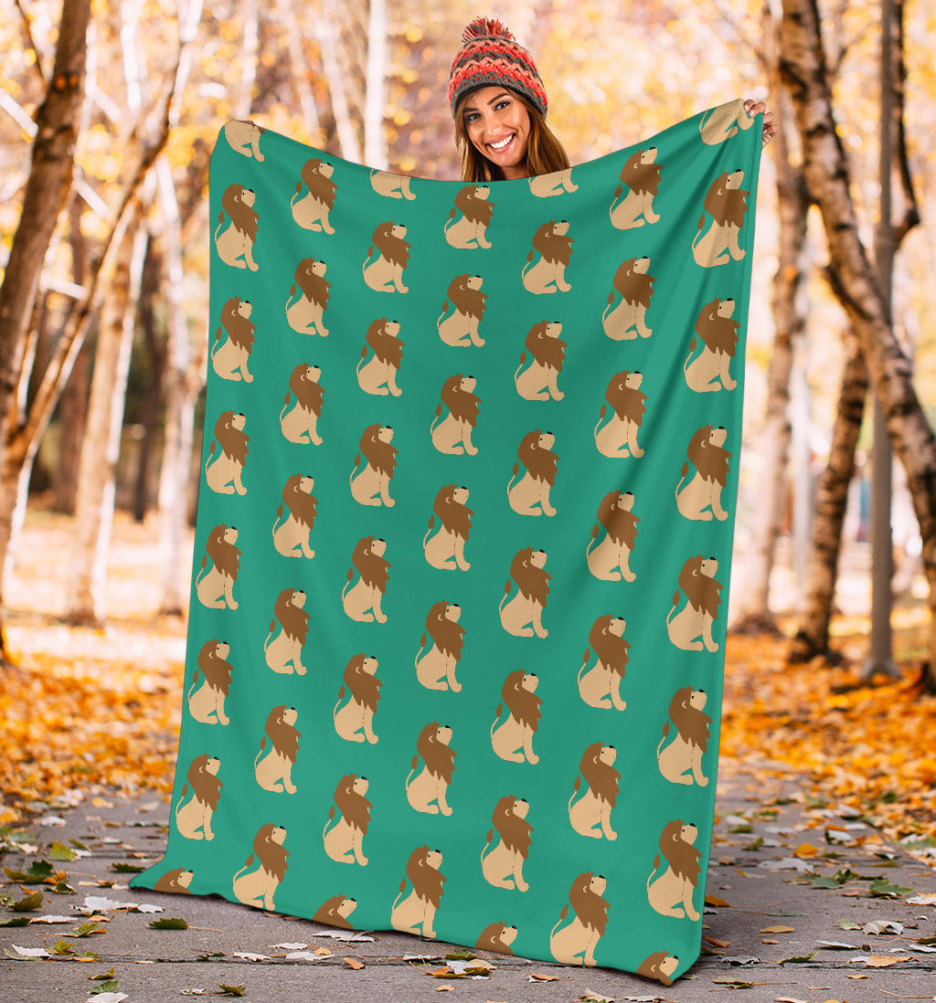 Lion Pattern Print Design 02 Premium Blanket