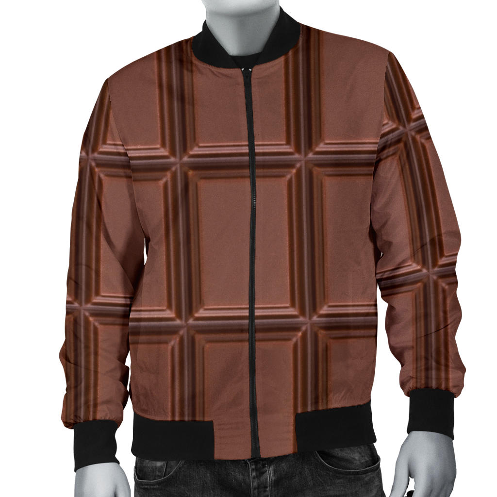 Chocolate Pattern Print Design 03 Men Bomber Jacket