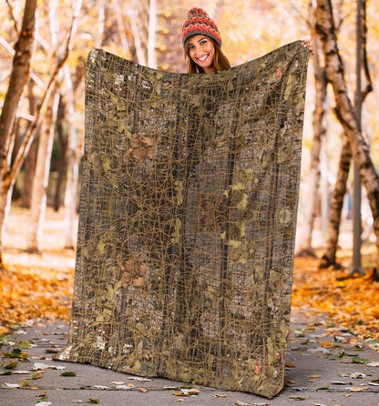 Camouflage Realtree Pattern Print Design 01 Premium Blanket