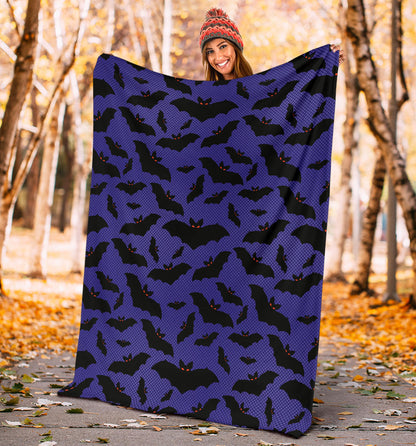 Bat Halloween Pattern Print Design 02 Premium Blanket