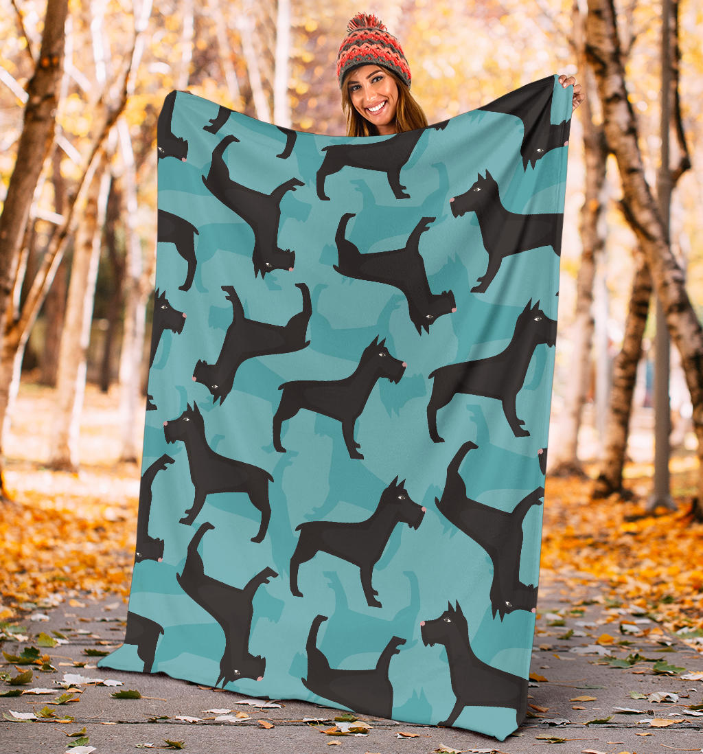 Schnauzers Pattern Print Design A01 Premium Blanket