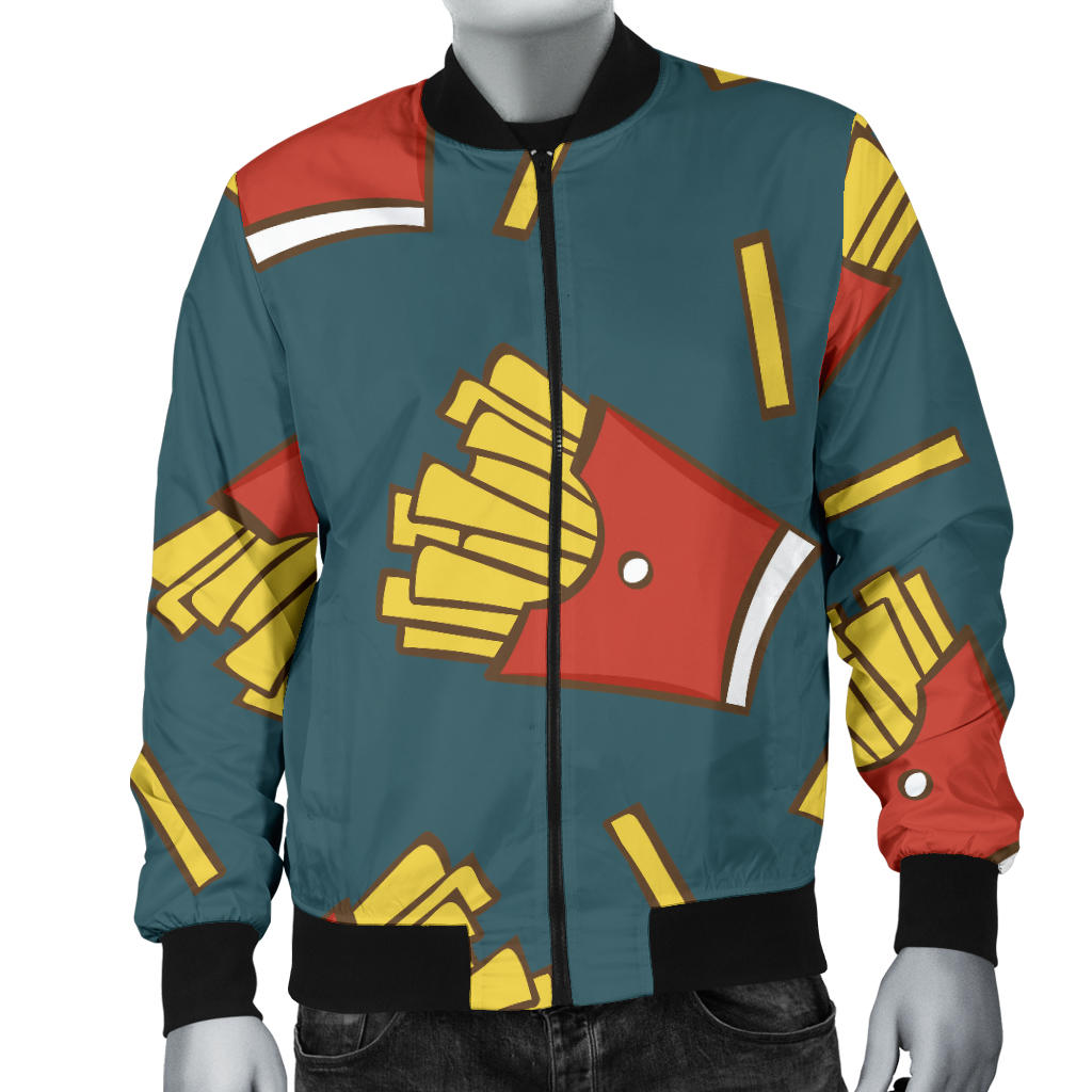 French Fried Pattern Print Design 04 Men Bomber Jacket