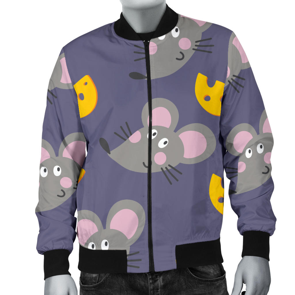 Rat With Cheese Pattern Print Design 01 Men Bomber Jacket