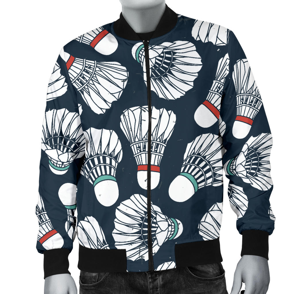 Badminton Ball Pattern Print Design 01 Men Bomber Jacket