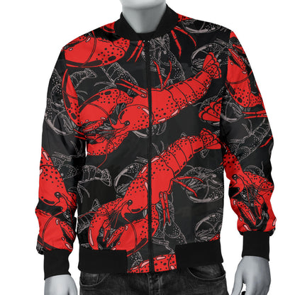 Lobster Pattern Print Design 04 Men Bomber Jacket