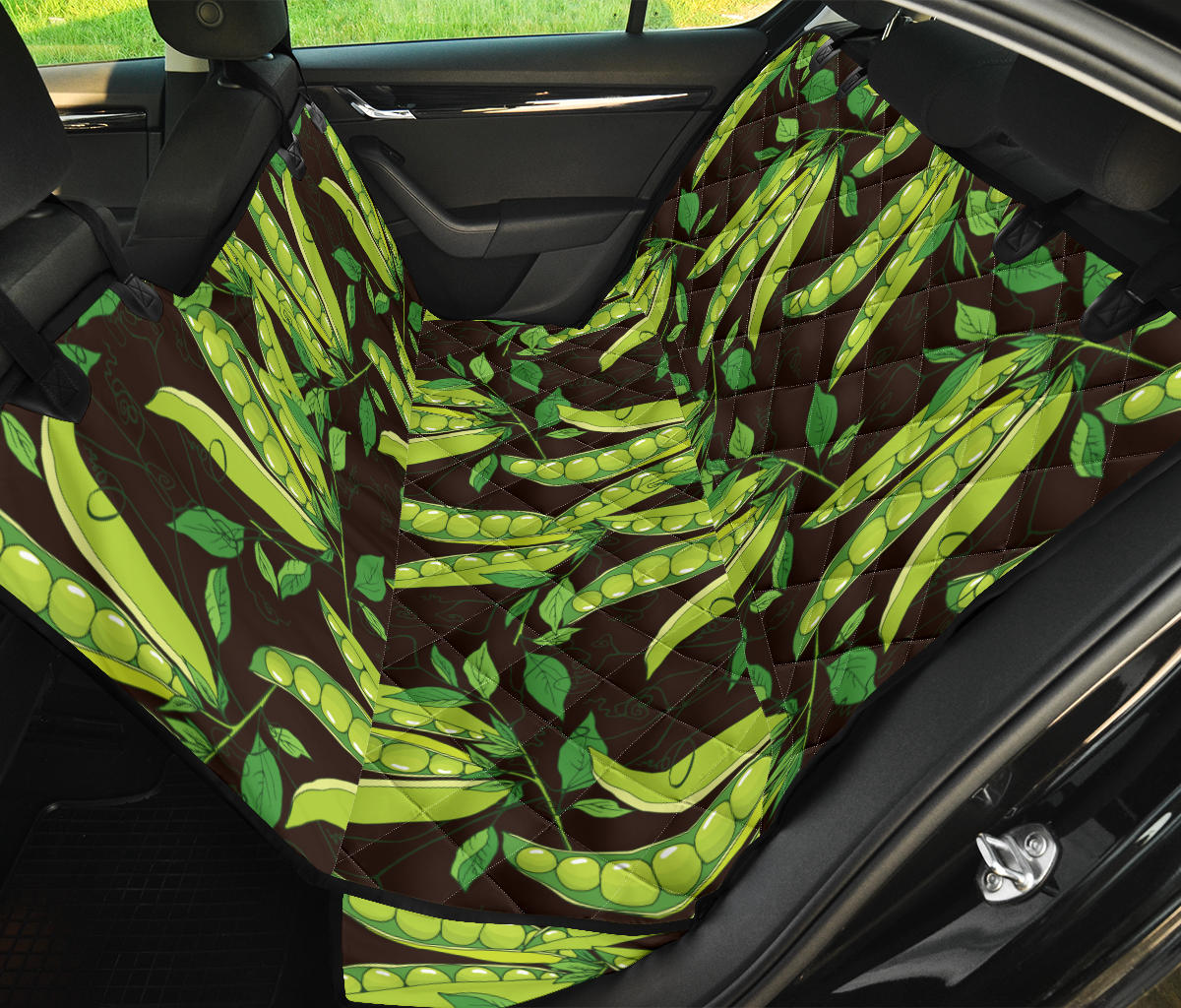 Peas Pattern Print Design A03 Rear Dog Car Seat Cover Hammock
