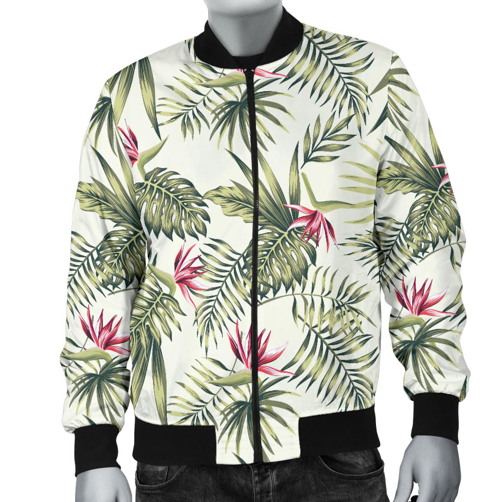 Bird Of Paradise Pattern Print Design 04 Men Bomber Jacket
