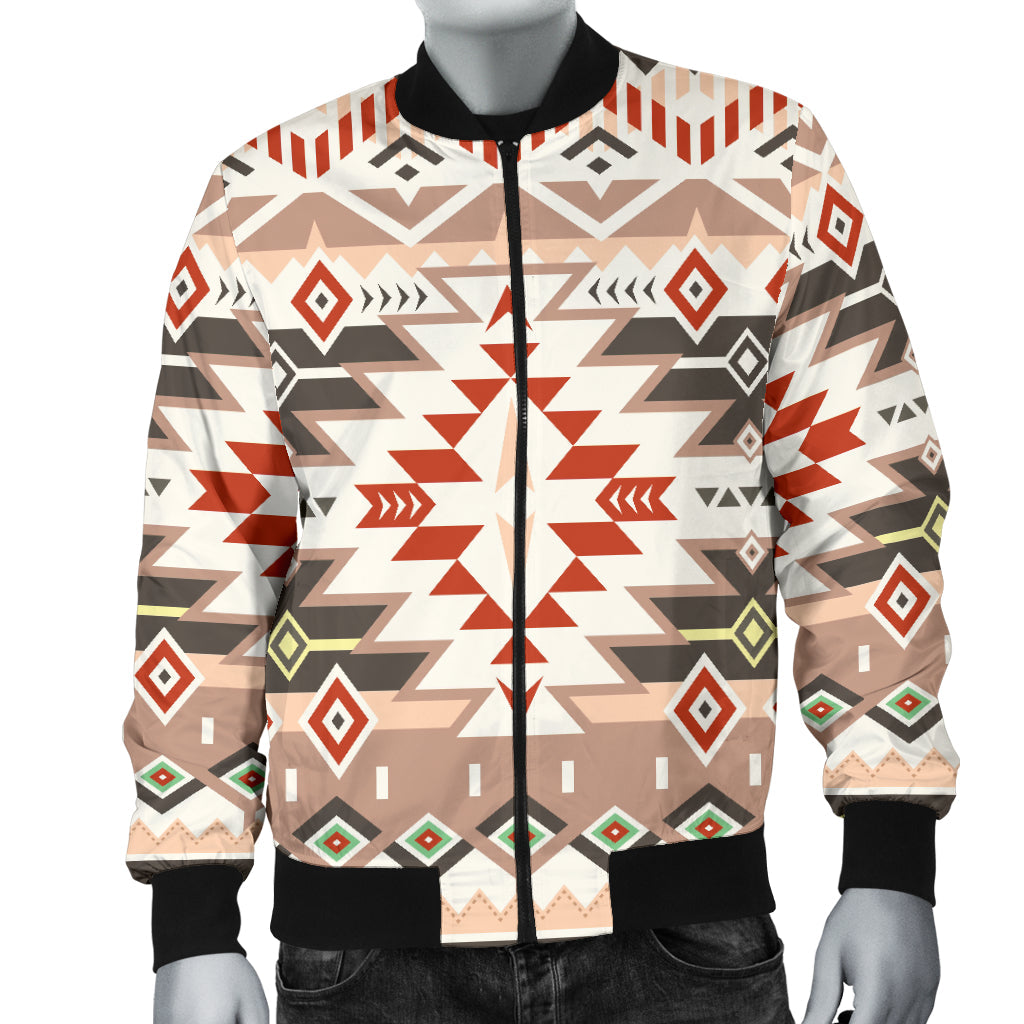 Aztec Pattern Print Design 05 Men Bomber Jacket