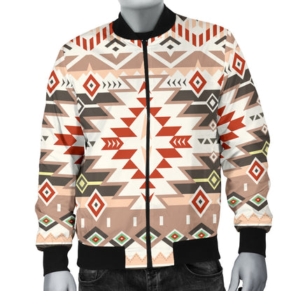 Aztec Pattern Print Design 05 Men Bomber Jacket