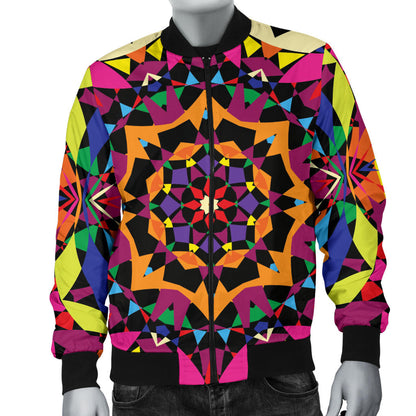 Kaleidoscope Pattern Print Design 02 Men Bomber Jacket