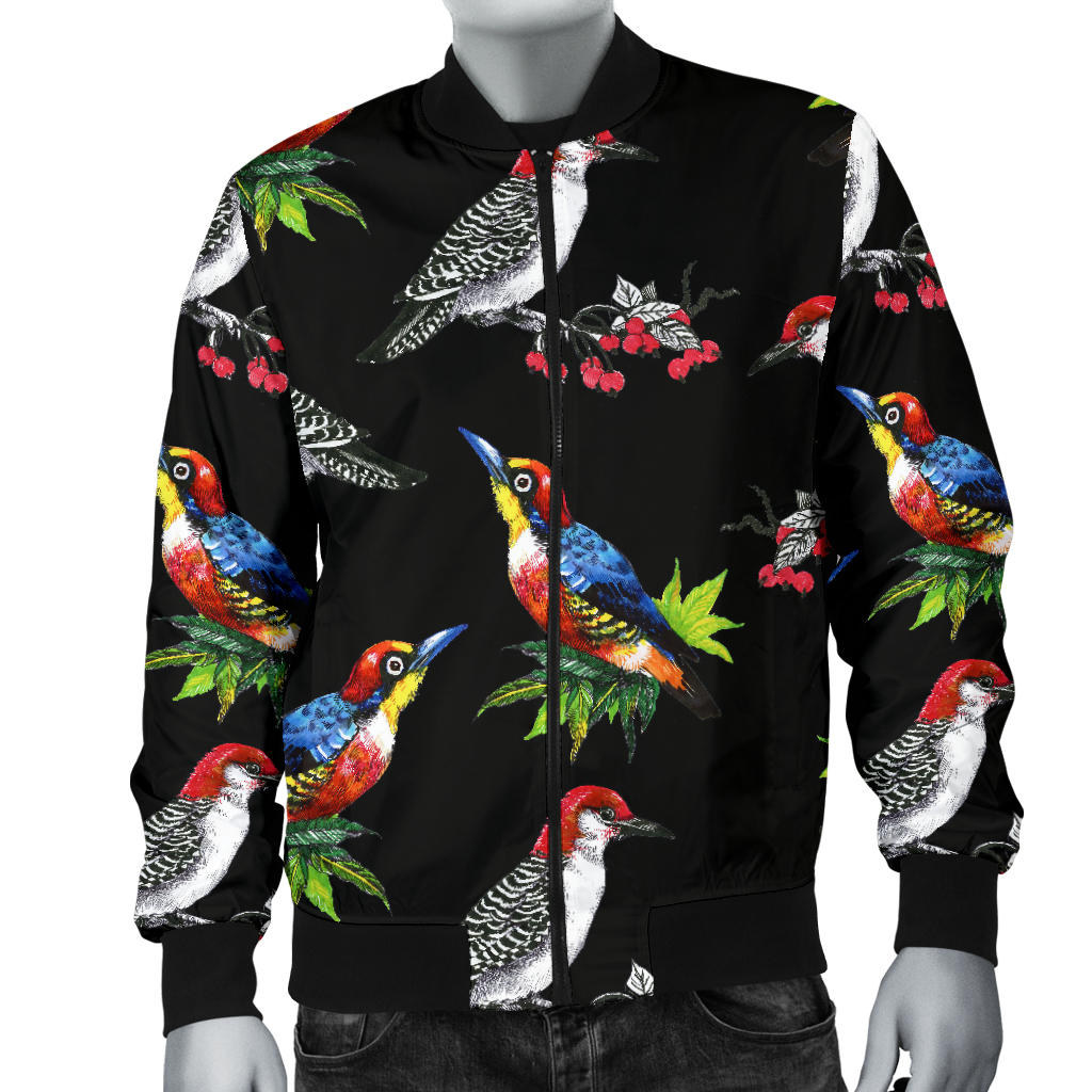 Birds Pattern Print Design 06 Men Bomber Jacket