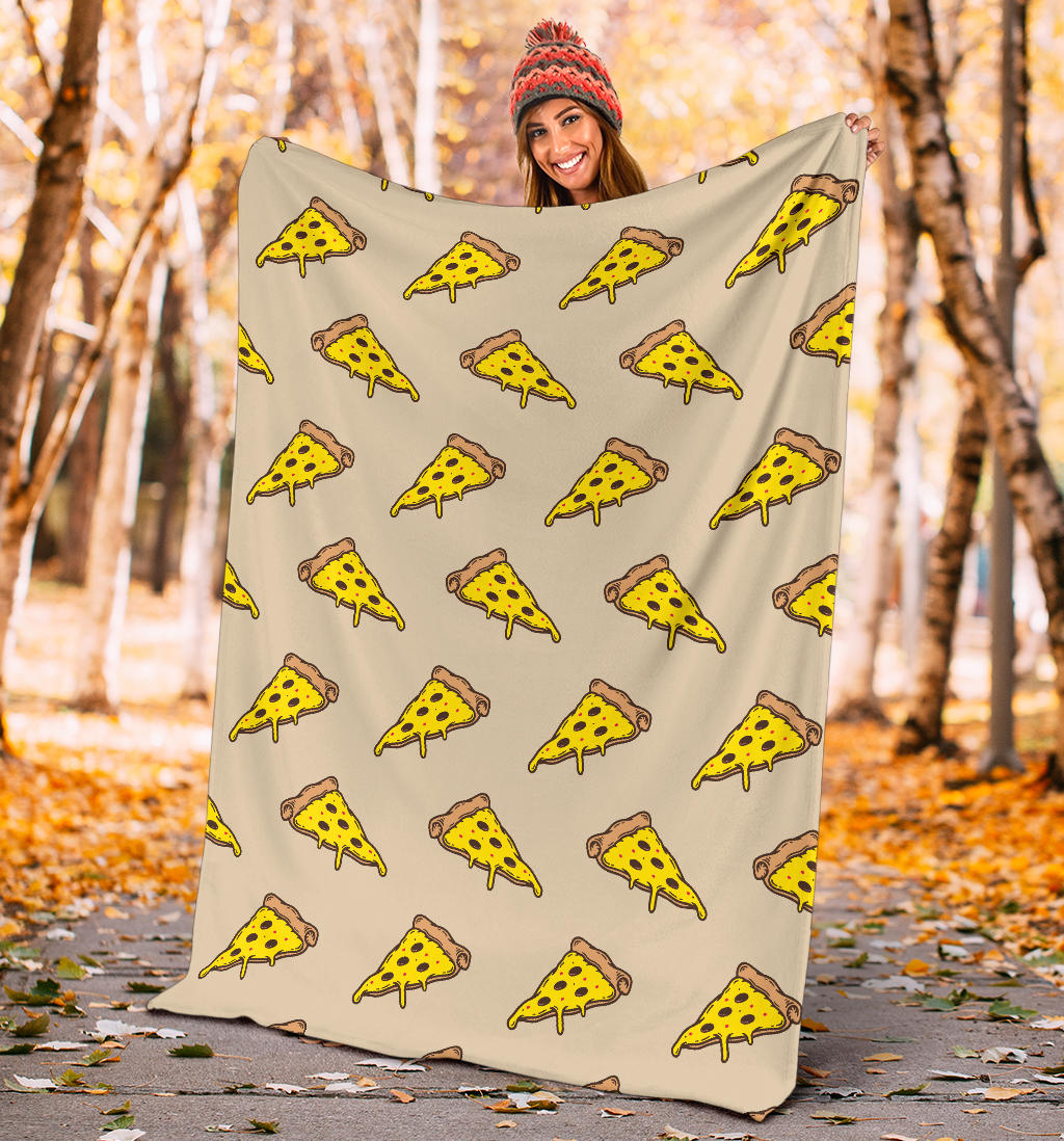 Pizza Pattern Print Design A04 Premium Blanket