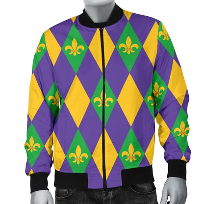 Mardi Gras Pattern Print Design 05 Men Bomber Jacket