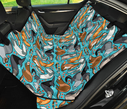 Ferret Pattern Print Design 03 Rear Dog Car Seat Cover Hammock