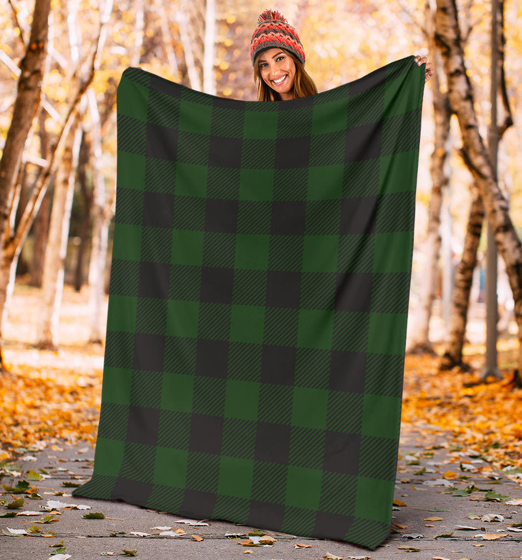 Buffalo check Green Pattern Print Design 02 Premium Blanket
