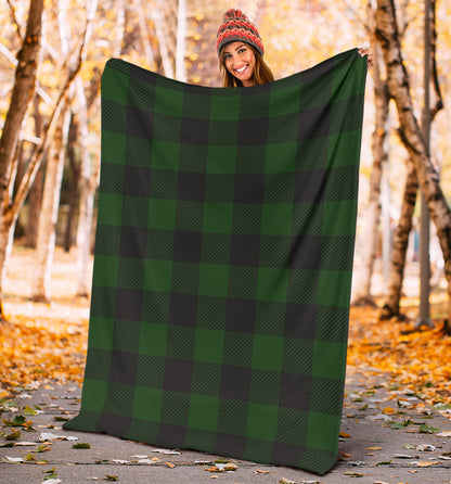 Buffalo check Green Pattern Print Design 02 Premium Blanket