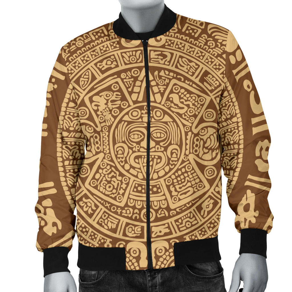 Mayan Pattern Print Design 01 Men Bomber Jacket