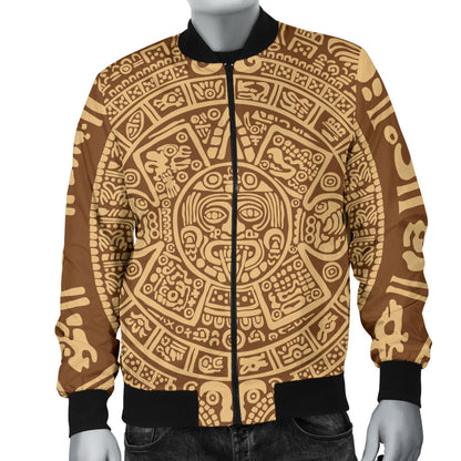 Mayan Pattern Print Design 01 Men Bomber Jacket