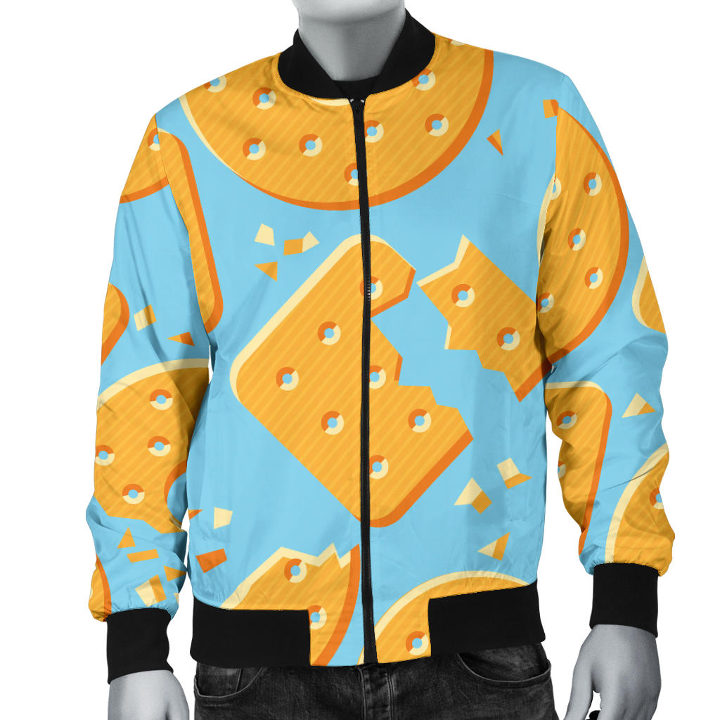 Cracker Pattern Print Design 02 Men Bomber Jacket