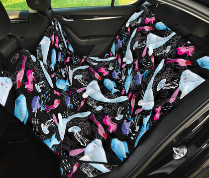 Manatee Pattern Print Design 02 Rear Dog Car Seat Cover Hammock